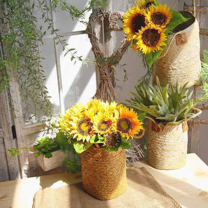 10pcs Artificial Sunflower Bouquet Fake Flower Arrangement Indoor Home Decor Set