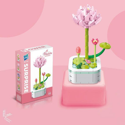 Block Bouquet Plant Building Block Plant Potted Bricks Bouquet 3D Model Toy - Aimall