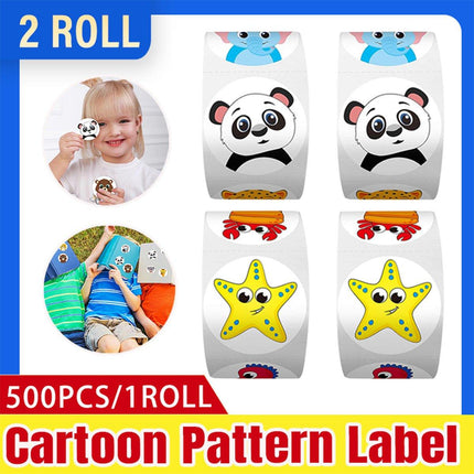 2 Rolls Animal Thank You Stickers for Toy Packaging and Decorative Gift Labelling