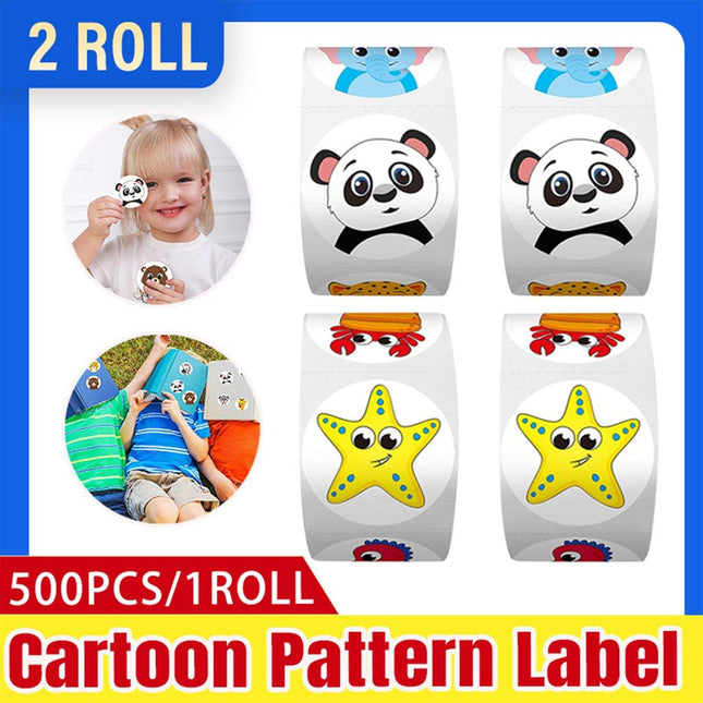 2 Rolls Animal Thank You Stickers for Toy Packaging and Decorative Gift Labelling