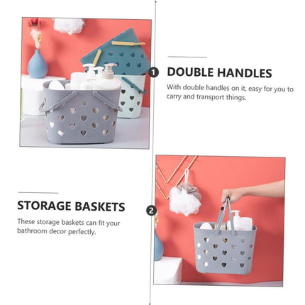 4pcs Handheld Love Storage Basket Bathroom Organizer Bath Storage Basket Set