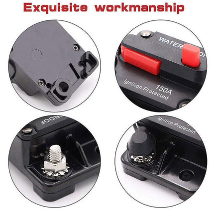 Waterproof Car Circuit Breaker Fuse Reset 30-300A AMP 12V-48V DC Car Boat IP67 - Aimall