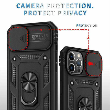 Black Shockproof Ring Case For iPhone 13 Pro Max 12 Pro Max Mini 11 Pro Max - Aimall
