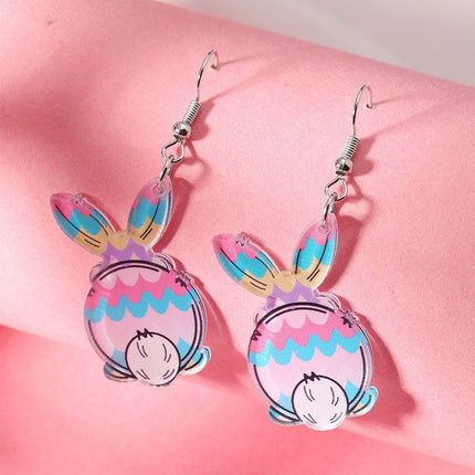 Easter Acrylic Bunny Earrings Cute Cartoon Rabbit Jewelry Spring Holiday Gifts