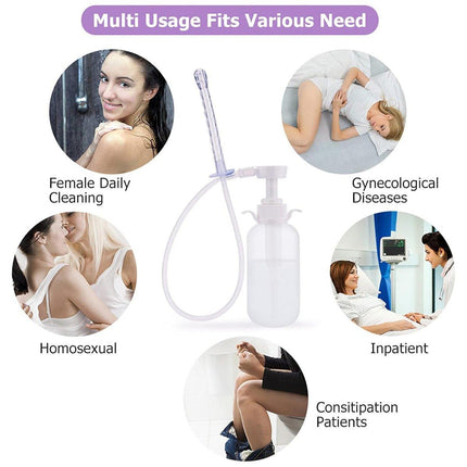 Reusable Douche Enema Kit Pump Anal Vaginal Cleaner Colon Rectal Enema Bottle
