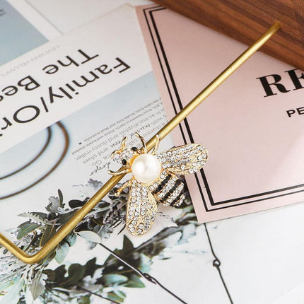 Fashion Enamel Rhinestone Insect Brooches for Women Men Bee Crystal Jewelry Gift