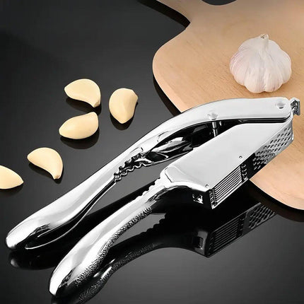 Multifunctional Garlic Press Aluminum Alloy Two-in-One Garlic Cutter Masher Tool