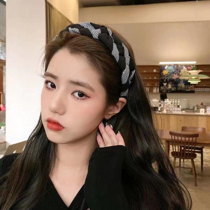 Women Headband Twist Hairband Hoop Knit Knot Cross Tie Wide Headwear Accessories - Aimall