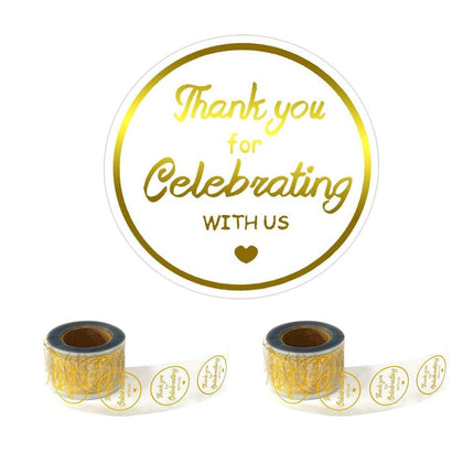 2pcs Round Thank You Stickers for Gifts and Packaging Gift Wrap Adhesive Labels