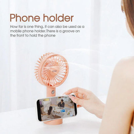 Mini Portable Hand-held Desk Fan Cooling Cooler USB Air Rechargeable 3 Speed - Aimall