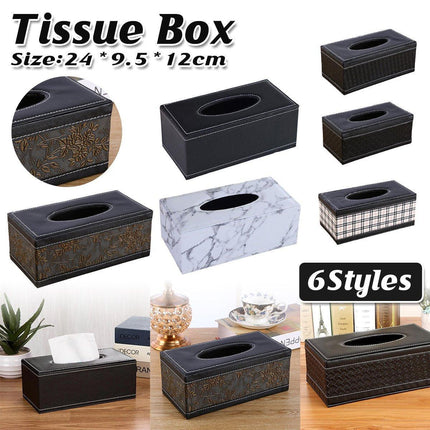 High-End PU Leather Tissue Box Holder for Hotel Home Office Decor Elegant Design