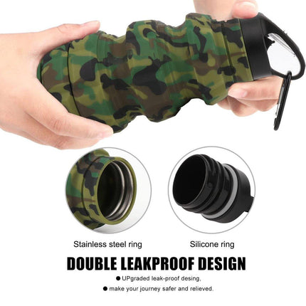 Plastic Grenade Water Bottle Silicone Riding Sports Kettle Retractable Folding Water Bottle