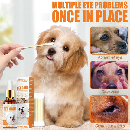 Pet Eye Tear Stain Remover Drops Wash for Dogs and Cats Cleans Eye Discharge