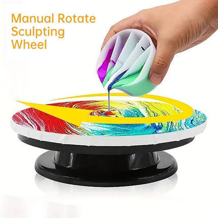 Rotating Cake Turntable Stand Black Plastic Cake Decorating Tools for Baking