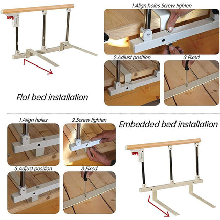 Folding Bedside Support Rail Anti-Fall Assist Handle Adjustable Barrier