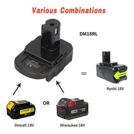 New Battery Adapter for DEWALT Milwaukee M18 to RYOBI ONE Plus 18V Tools Battery