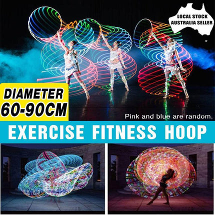 LED Light-Up Exercise Fitness Hoop Dance Lose Weight Colour Changing Detachable - Aimall