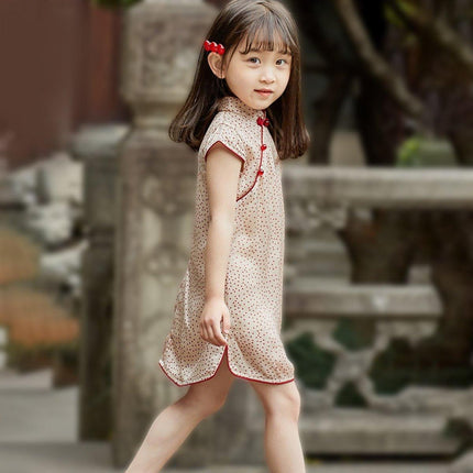 Chinese Style Dress Summer Girl Cheongsam Dress Traditional