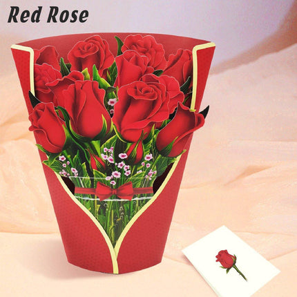 New Style 3D Pop Up Cards Paper Flower Bouquet Greeting Card for All Occasions