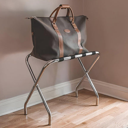 Stainless Steel Foldable Luggage Rack Hotel Room Portable Shelf Suitcase Holder