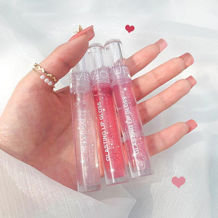 Jelly Glitter Lipstick Clear Lip Oil Moisturizing Lip Tinted Waterproof Lasting - Aimall