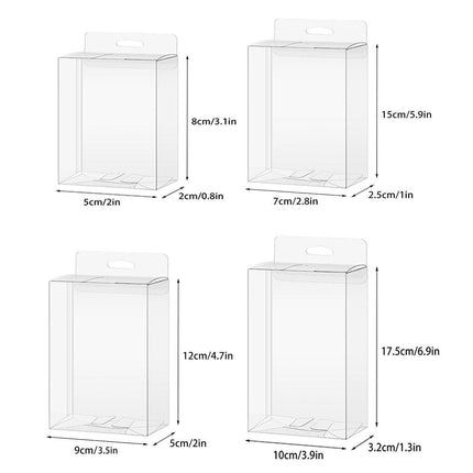 50pcs Transparent Gift Boxes with Hooks Clear Packaging Storage Containers