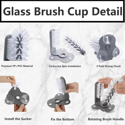 Sink Water Bottle Cleaning Brush Glass Cup Brush Suction Cup Brush Kitchen Tool