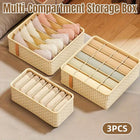3pcs Underwear Socks Storage Box Wardrobe Organiser Compartmentalised Container