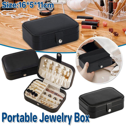 Black Travel Portable Jewelry Box Minimalist Jewelry Organizer Storage Case