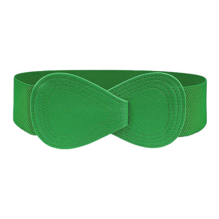 Fashion Belt Red Elastic Waist Cover Wide Belt Women Black Elastic Bow Decoration