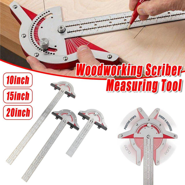 Woodworking Edge Ruler Protractor Angle Measuring Tool Carpenter