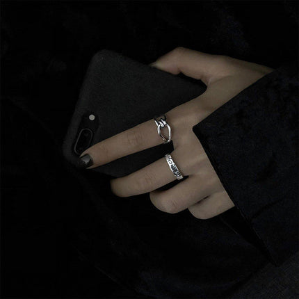 Geometric Cross Opening Ring Women Adjustable Retro Fashion Jewelry Gift