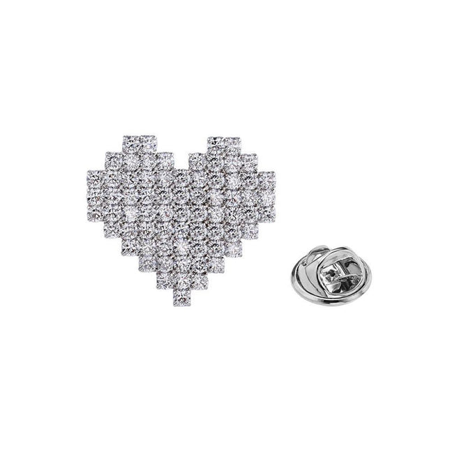 Heart Brooch Cardigan Button Sweater Coat Pin Fashion Corsage Jewelry Accessory