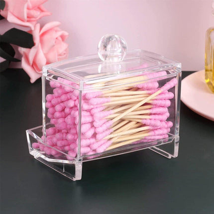 Cosmetic Cotton Swab Organizer MakeupBox Container Case Clear Acrylic Bud Holder