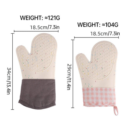 Silicone Oven Mitts Long Heat Resistant Anti-Hot Microwave Insulation Gloves