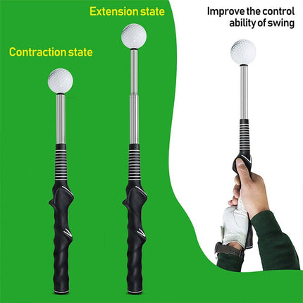 Golf Swing Training Aid Telescopic Impact Sound Stick Exercise Tool for Practice