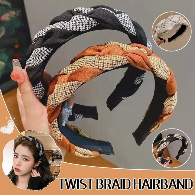 Women Headband Twist Hairband Hoop Knit Knot Cross Tie Wide Headwear Accessories - Aimall