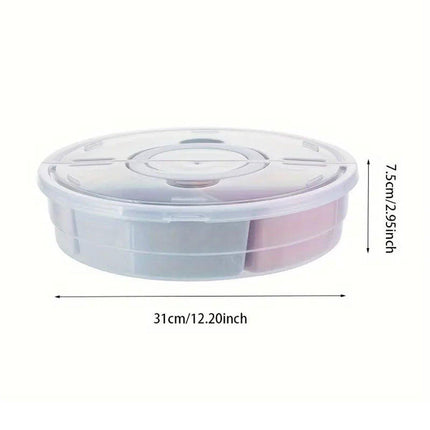 Transparent Round Fruit Plate Living Room House Plastic Serving Tray Organizer