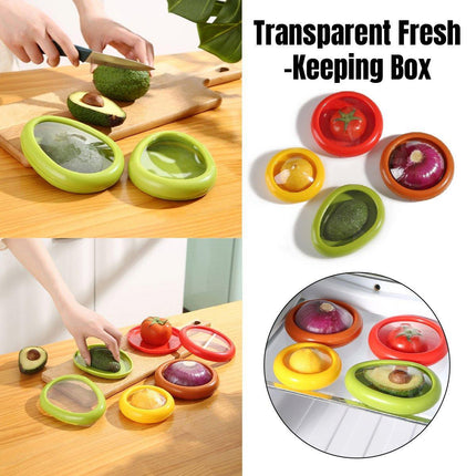 4PCS Vegetable Fruit Shaped Storage Saver Food Containers for Fridge Kitchen