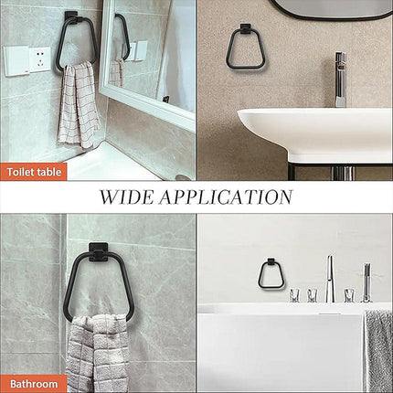 Towel Ring Rectangular Towel Rack Wall Mount Towel Hanging Ring for Bathroom