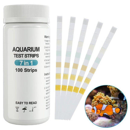 100pcs 7in1 Aquarium Test Strips Fish Tank Water Quality Testing Kit Hot Selling