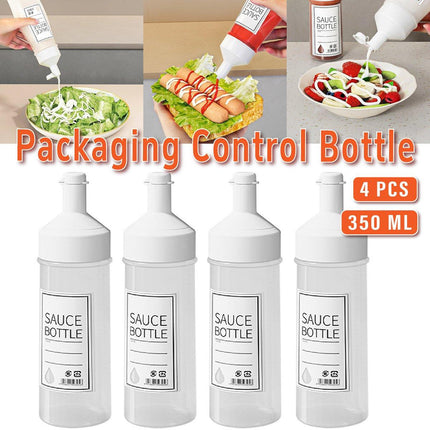 4pcs 350ml Kitchen Squeeze Jam Jars Controlled Dispensing Measuring Jar Multi