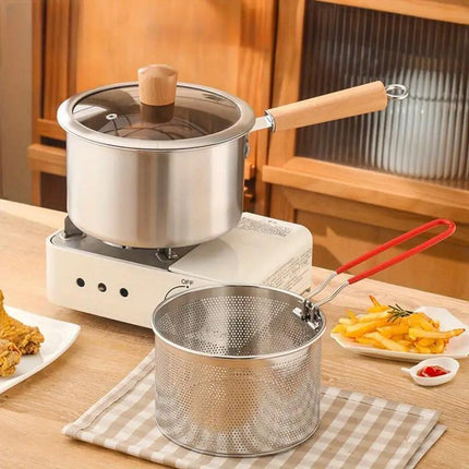 Durable Stainless Steel Small Fryer Household Use Deep Frying Kitchen Appliance