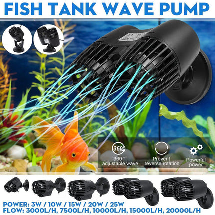 3000-20000LPH Wave Maker Aquarium Fish Tank Suction Cup Powerhead Water Air Pump - Aimall