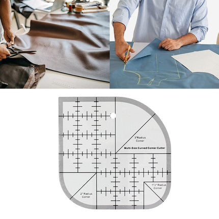 Multifunctional Acrylic Quilting Ruler Non-Slip Corner Round Edge DIY Sewing