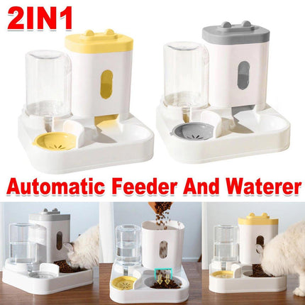 2in1 Pet Bowl Vertical Feeder and Drinker Cat Dog Bowl Water and Food in One