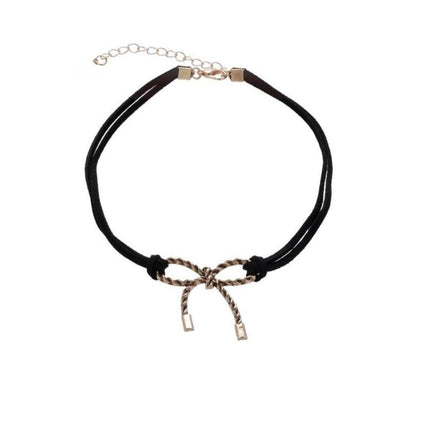 Charming Black Bow Necklace Stylish Jewelry for Women Adjustable Pendant Gift