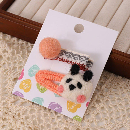 Cute Cartoon Cube Animal Hairpin Fall Winter Fashion Hair Accessories for Women