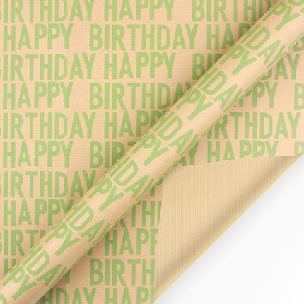 Vintage Kraft Wrapping Paper Happy Birthday Gift Box Wrapping Paper for Presents