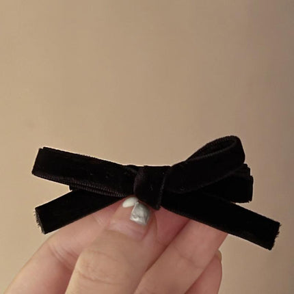 2PCS Bow Children's Hair Clip Flocking Velvet Hair Clip Sweet Hairpin Girls Gift - Aimall